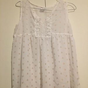 Girls XL Disney D-Signed White Sleeveless Blouse